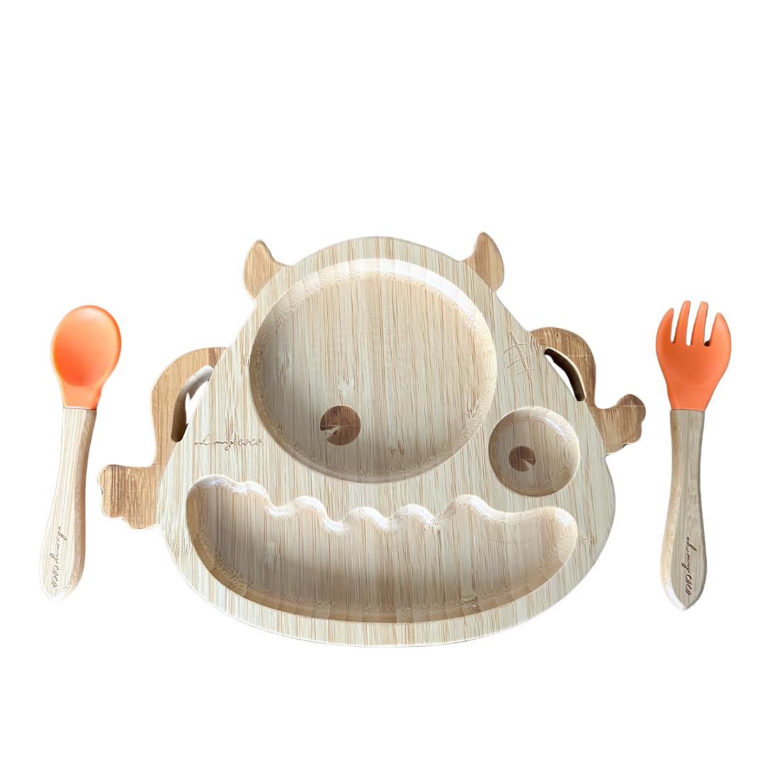 Kit Monstruo de bambú con cuchara y tenedor