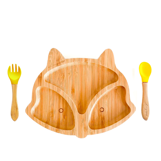 Kit Zorro de bambú con cuchara y tenedor