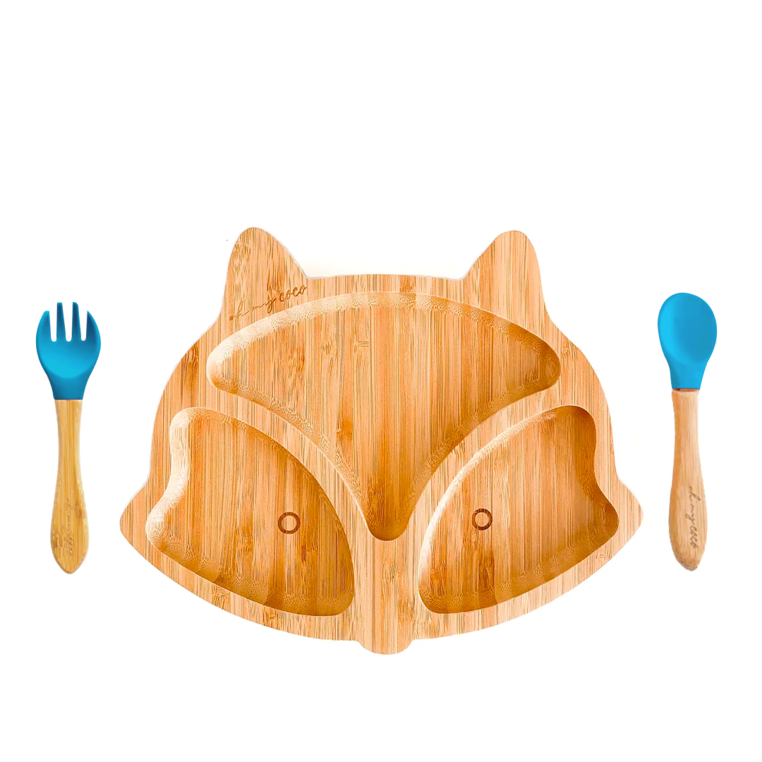 Kit Zorro de bambú con cuchara y tenedor