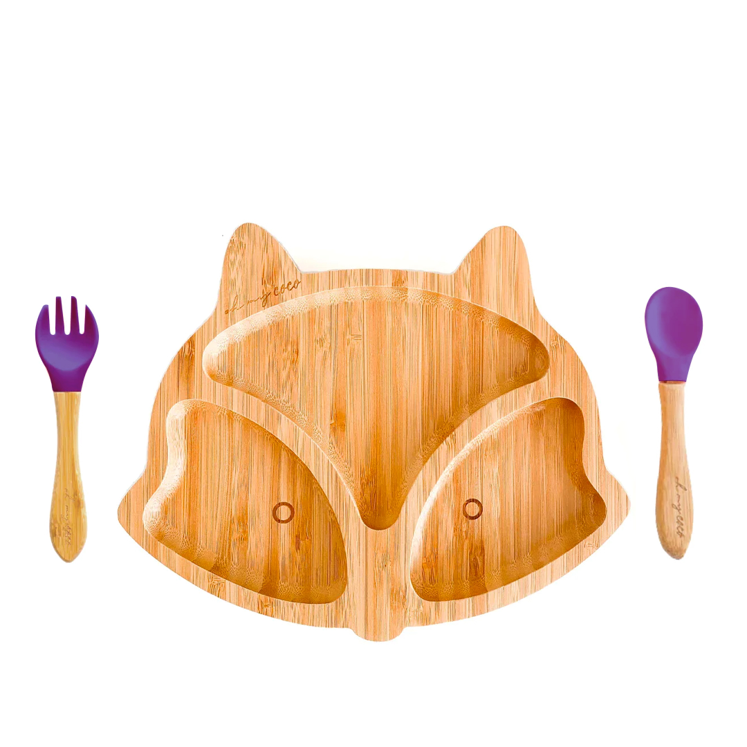 Kit Zorro de bambú con cuchara y tenedor