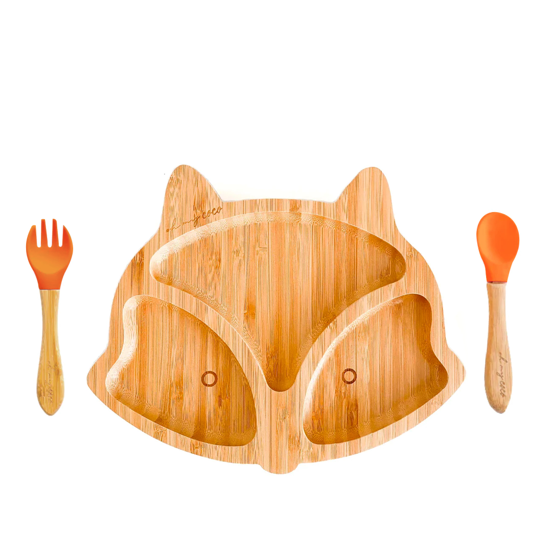 Kit Zorro de bambú con cuchara y tenedor