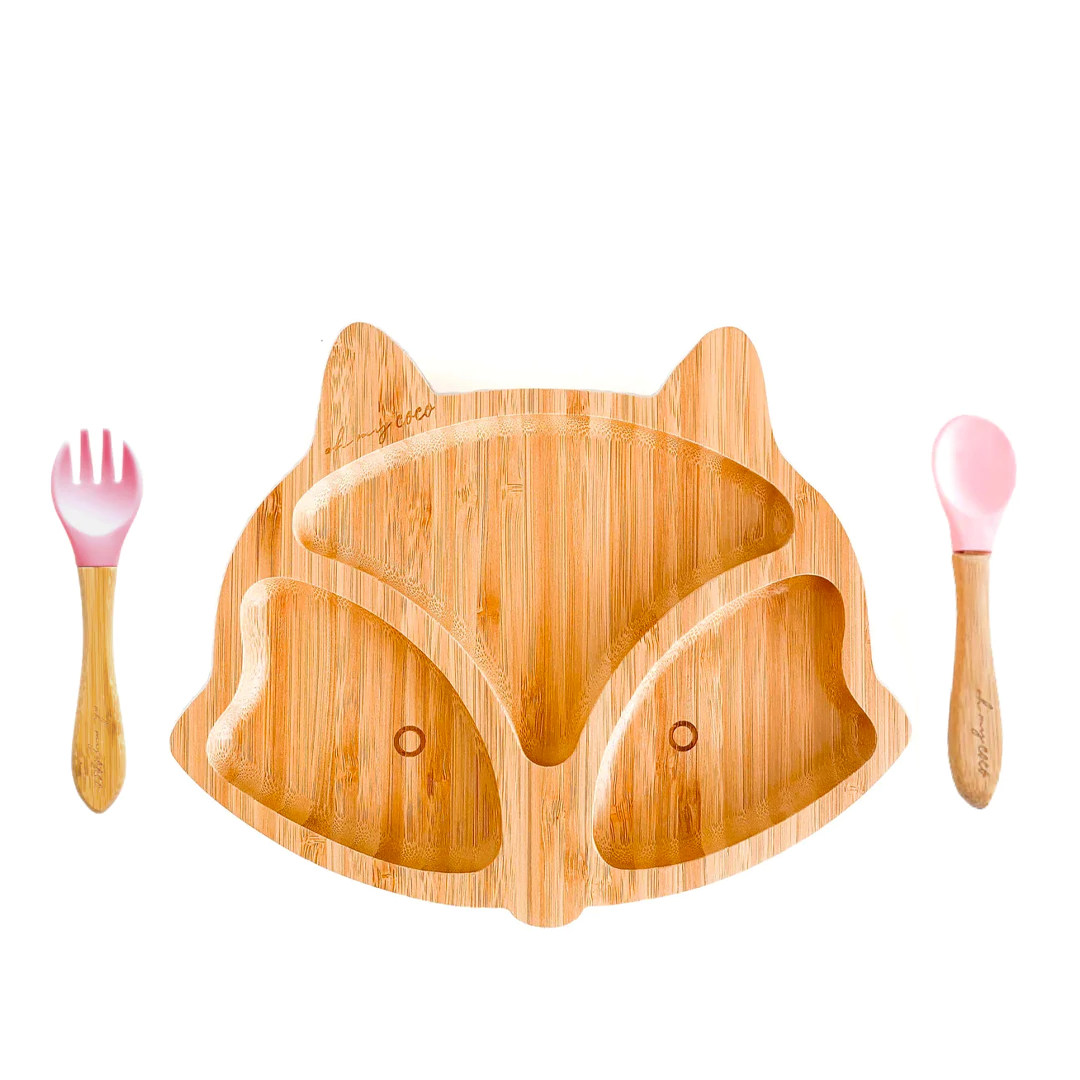 Kit Zorro de bambú con cuchara y tenedor