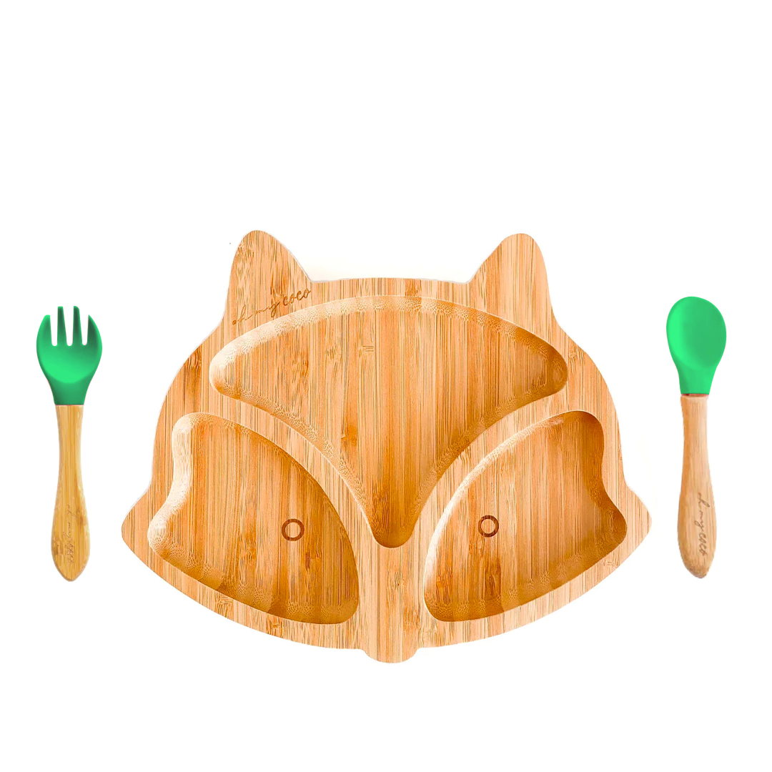 Kit Zorro de bambú con cuchara y tenedor