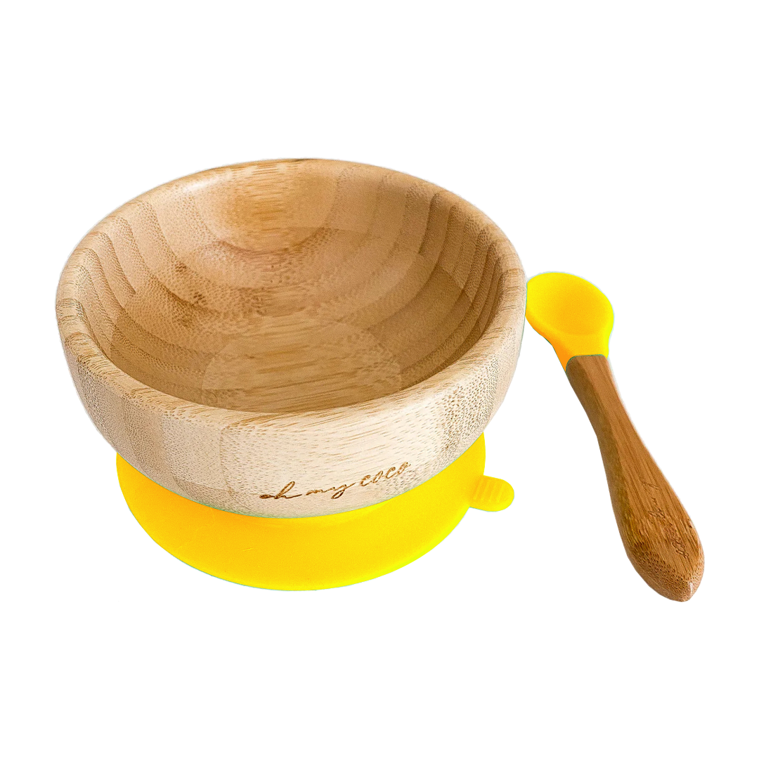 PREVENTA Kit Bowl de bambú con cuchara y tenedor