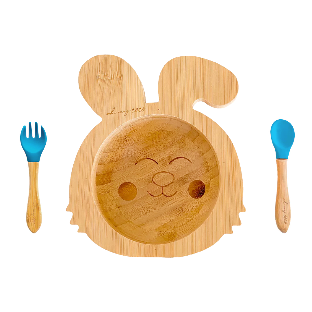 Kit Conejo bowl de bambú con cuchara y tenedor