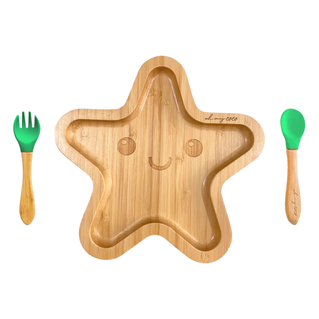 PREVENTA Kit Estrella de bambú con cuchara y tenedor