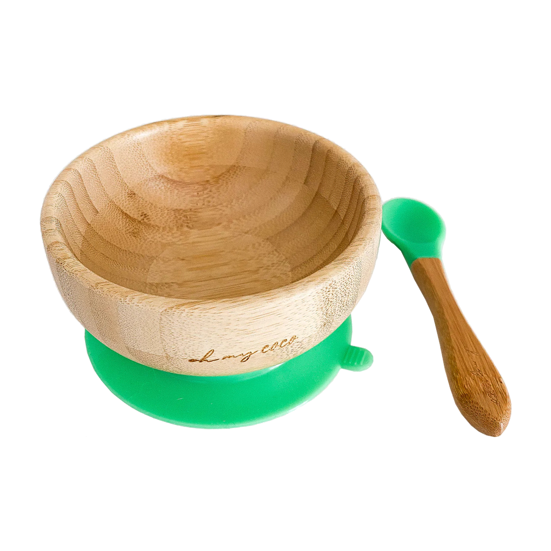 PREVENTA Kit Bowl de bambú con cuchara y tenedor